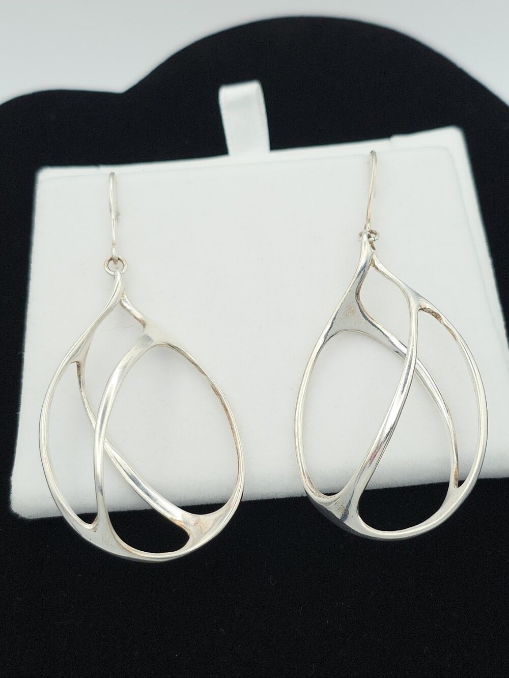 Dyadema Italy 925 Sterling Silver Oversized Open Teardrop Statement Earrings
